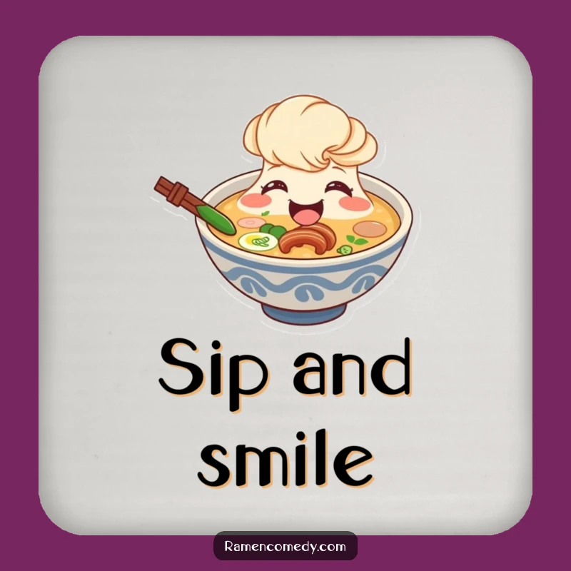 Funny Ramen Broth Coaster: Protect Surfaces with Warmth