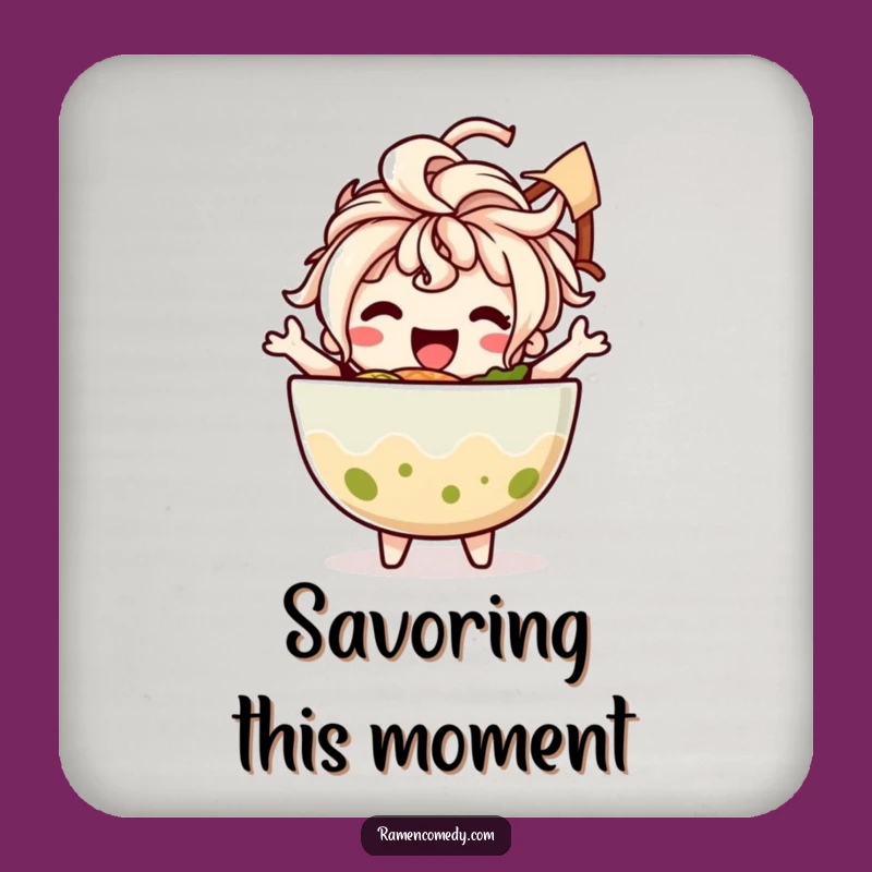 Funny Ramen Dance Coaster: Protect Surfaces with Happy Noodle's Funny Gift