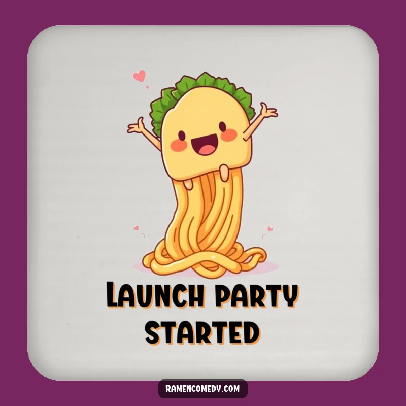 Funny Taco Noodle Launch Coaster: Protect Surfaces with Culinary Comedy!