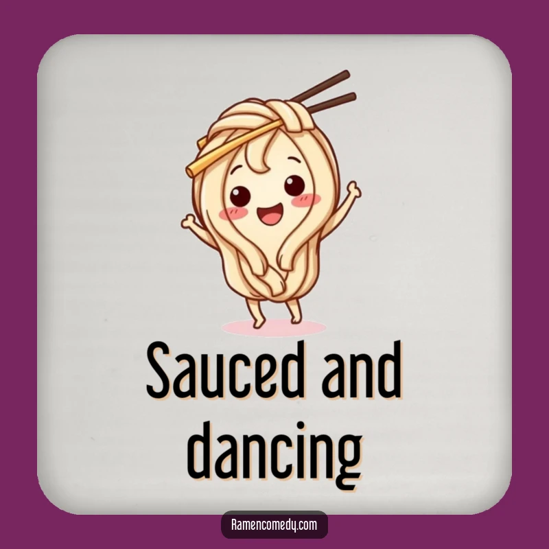 Funny Udon Noodle Coaster: Protect Surfaces with Dancing Character Style