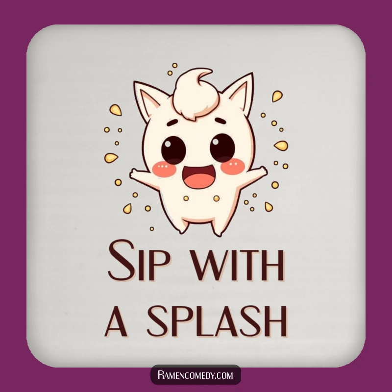 Funny Miso Soup Coasters: Protect Surfaces with Playful Splash Humor - Set Gift!