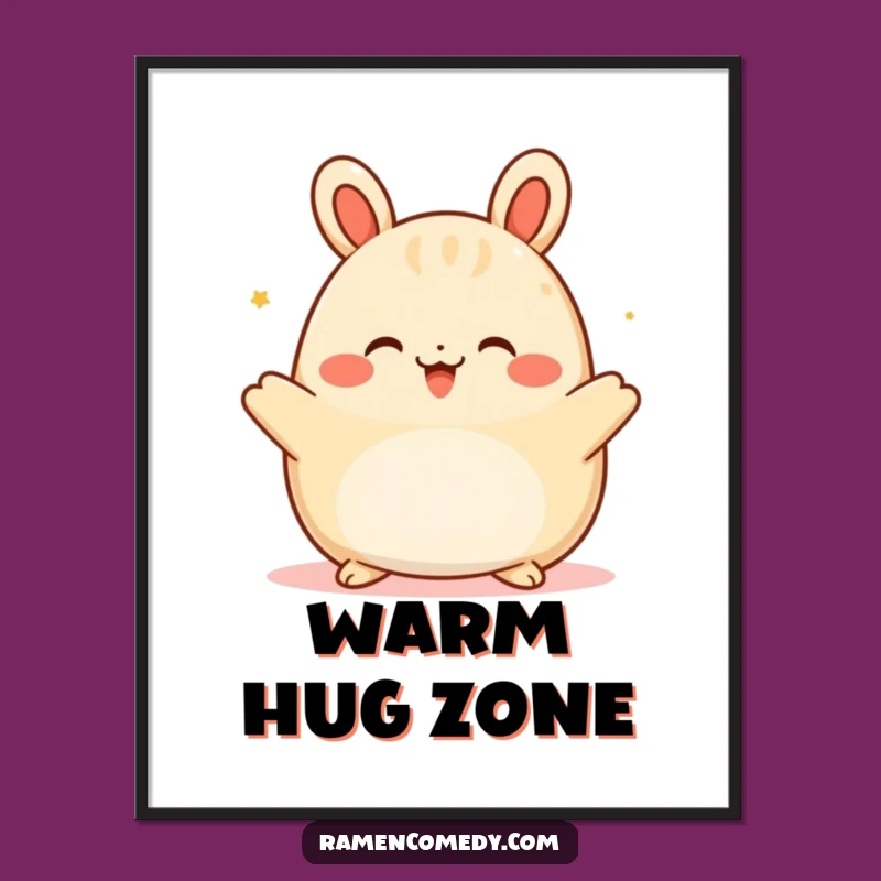Funny Happy Bao Hug Poster - Whimsical Art for a Cozy & Humorous Space