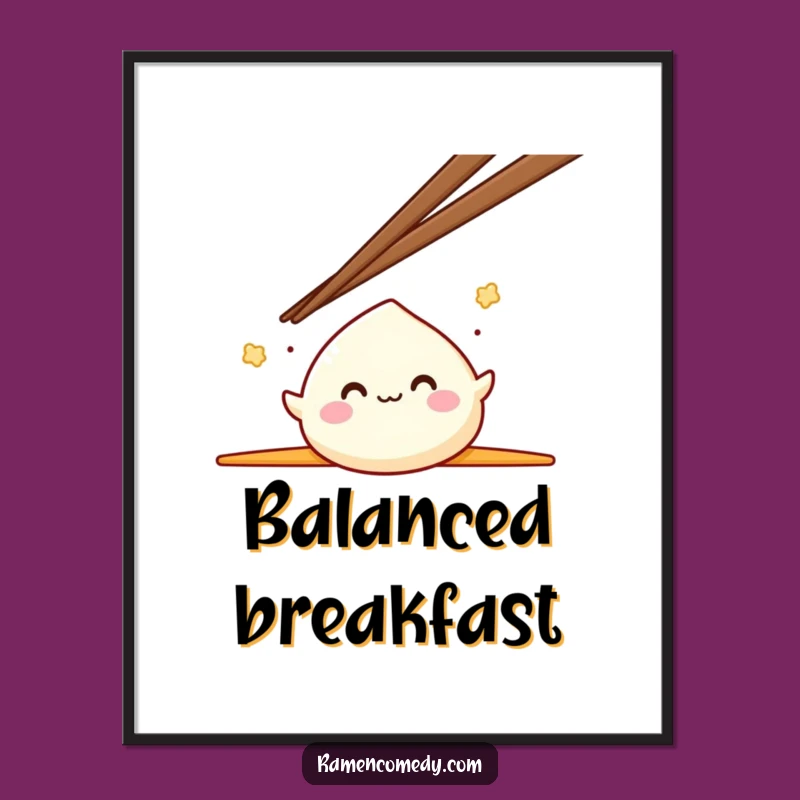 Funny Mochi Bounce Poster: Joyful Japanese Dessert Wall Art Decor