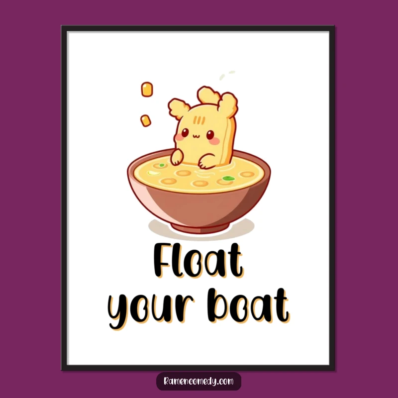 Funny Tempura Broth Poster: Peaceful Food Art for a Joyful, Hilarious Wall Display Gift