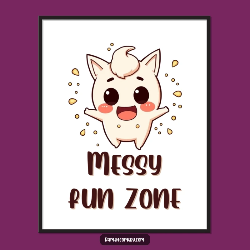 Funny Miso Soup Poster: Mischievous Splash Art - Hilarious Wall Decor Gift!