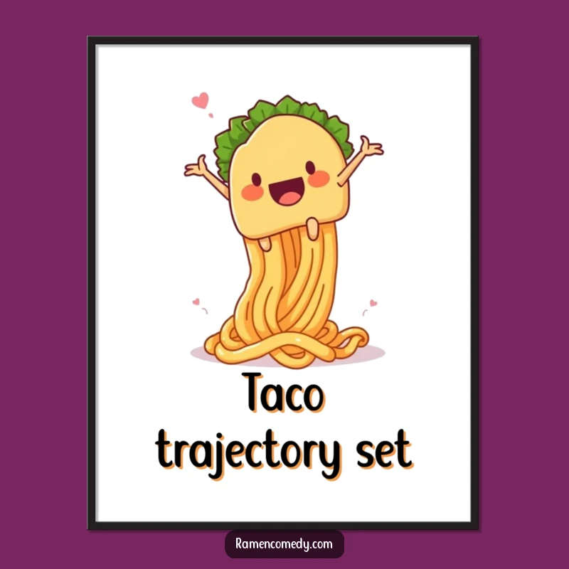 Funny Taco Noodle Launch Poster: Absurd Food Art Print!