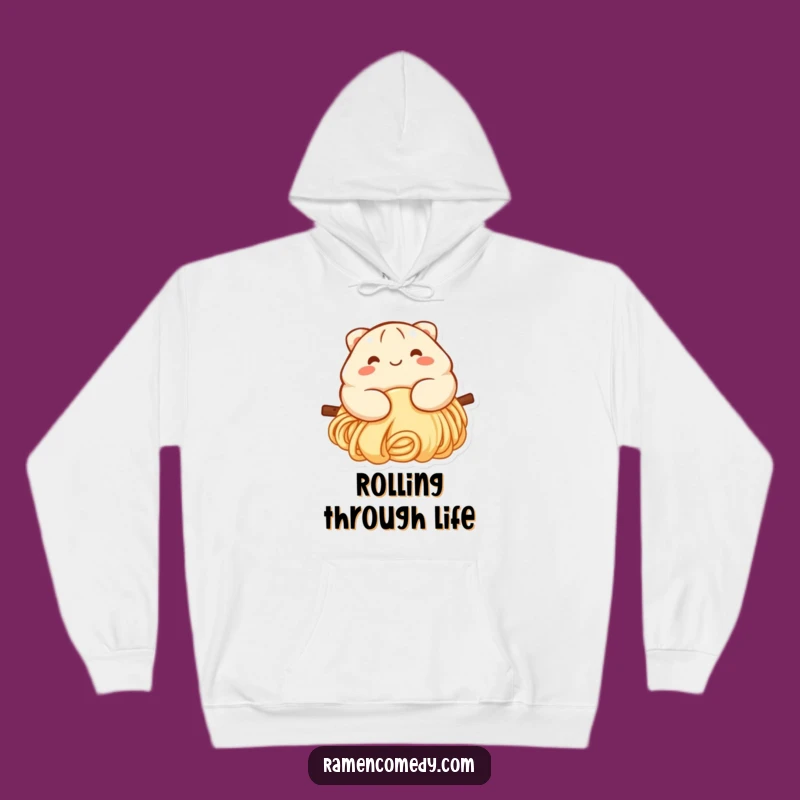 Cozy Funny Dumpling Noodle Slide Hoodie - Warm & Cute Foodie Gift