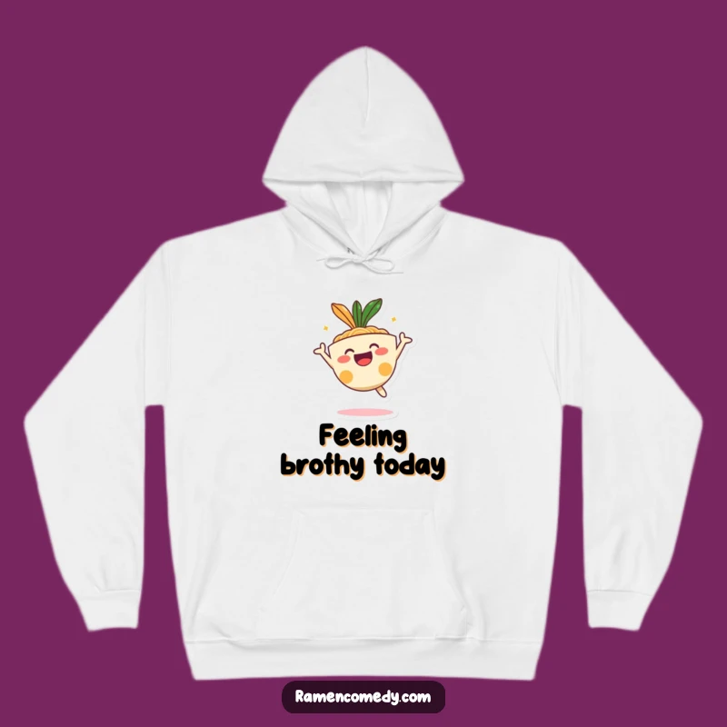 Funny Happy Ramen Bowl Jumping Hoodie - Cozy Foodie Comfort