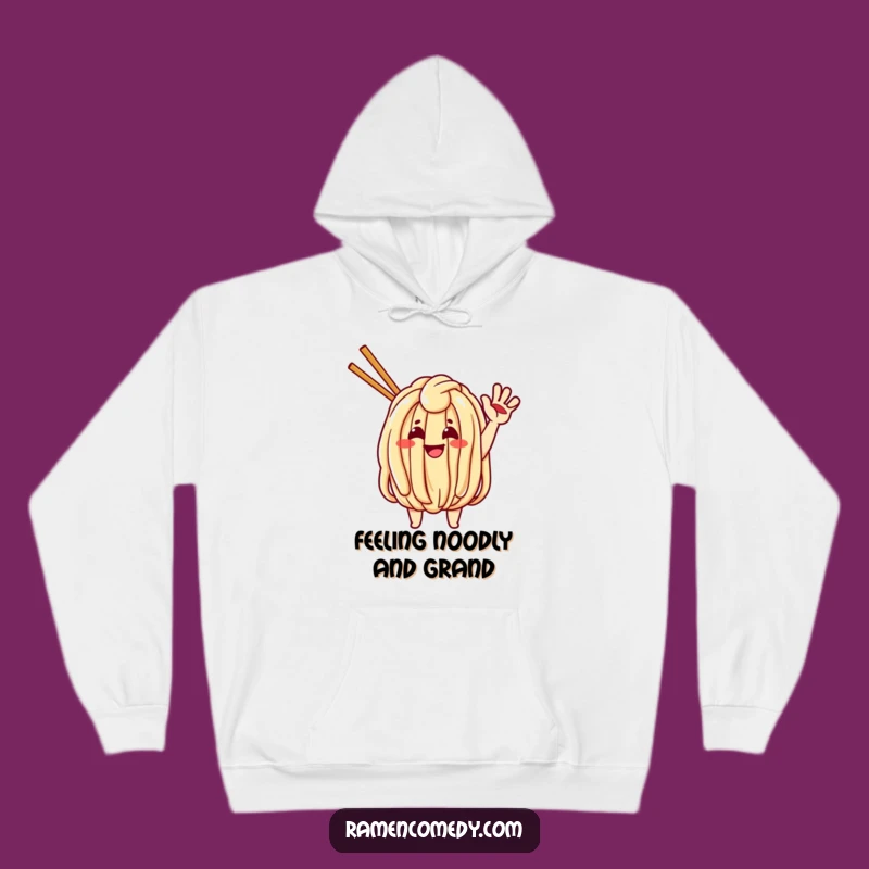 Funny Waving Udon Hoodie - Cozy Noodle Comfort