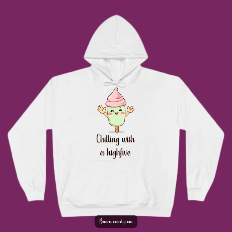 Funny Matcha Ice Cream High-Five Hoodie: Stay Cool and Cozy