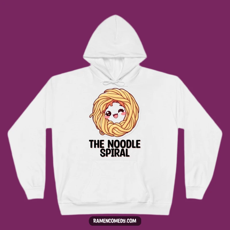 Funny Ramen Loop Hoodie - Cozy Noodle Character Sweatshirt - Warm Foodie Funny Gift