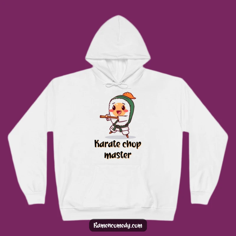 Funny Happy Sushi Karate Chop Hoodie - Warm Funny Gift for Foodies