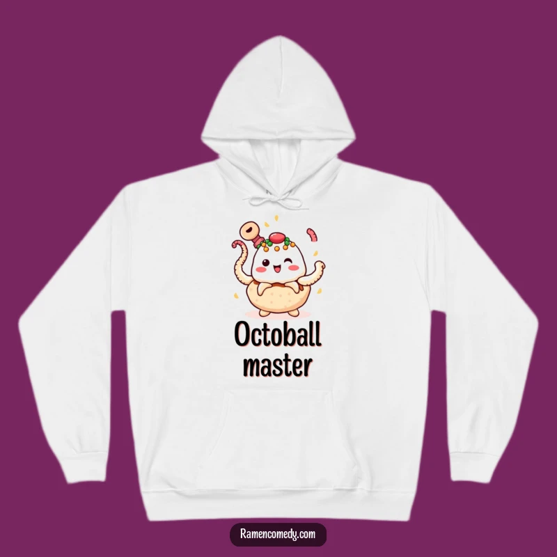Cozy Funny Takoyaki Juggling Hoodie - Warm Street Foodie Gift