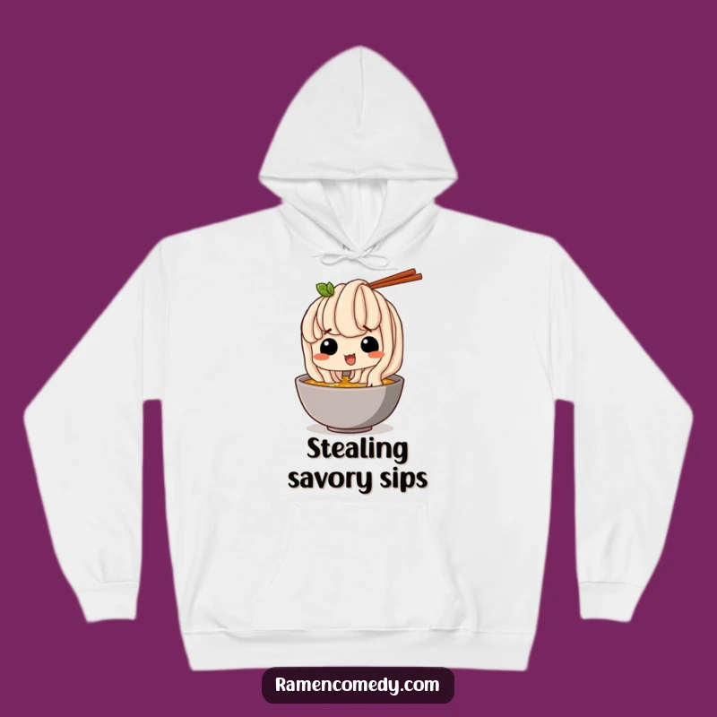 Funny Cozy Hoodie: Udon Noodle Broth Sip, Warm and Hilarious Funny Gift for Comfort