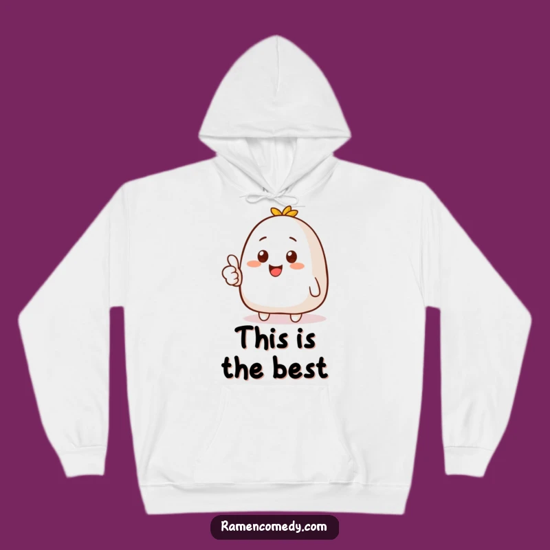 Funny Onigiri Thumbs Up Hoodie - Cozy Rice Ball Sweatshirt - Warm Foodie Funny Gift