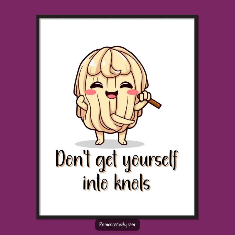 Free Printable Ramen Knot Wall Art: Hilarious Noodle Decor for a Funny Downloadable Gift!