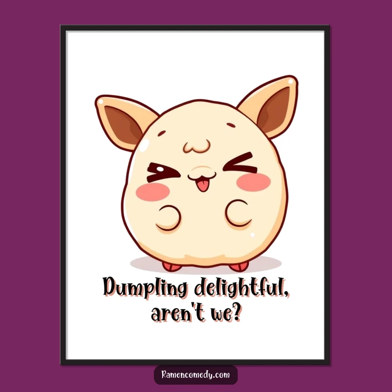Free Printable Wall Art: Gleeful Gyoza Wink - Quirky Downloadable Decor!