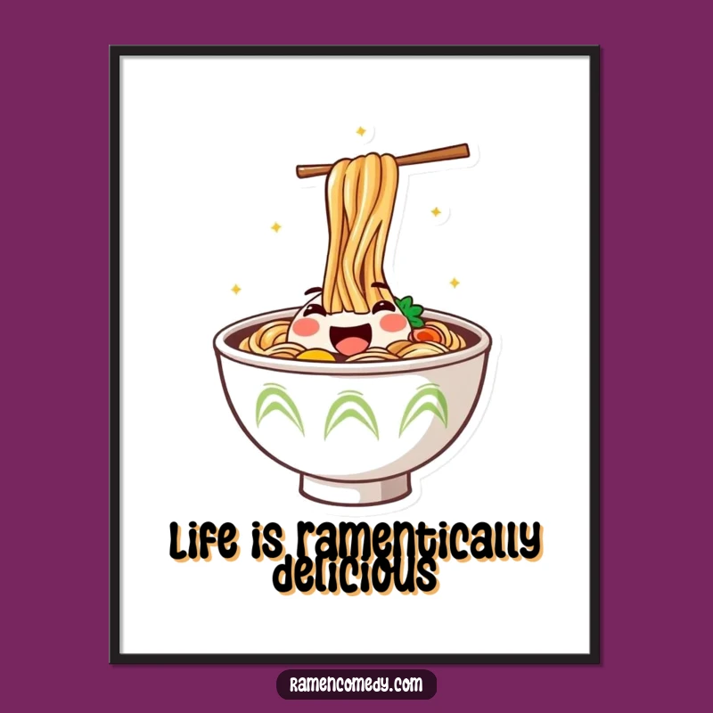 Free Printable Wall Art: Jumping Ramen Bowl - Fun Downloadable Decor