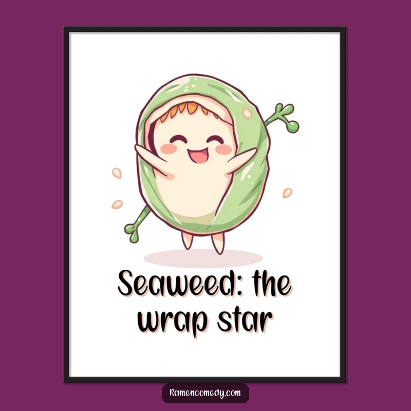 Funny Free Printable Wall Art: Cartwheeling Seaweed - Energetic Downloadable Decor