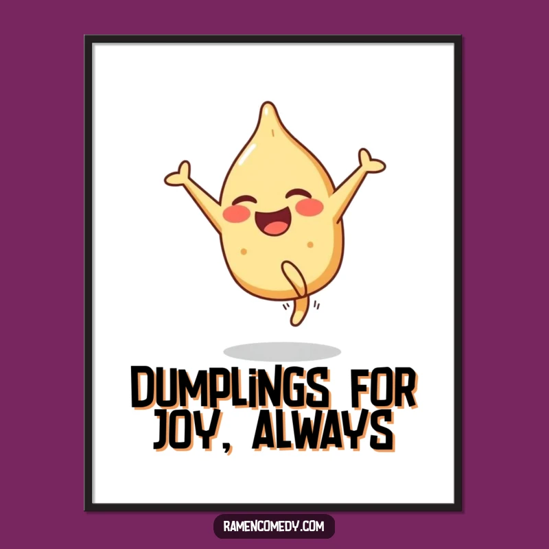 Funny Free Printable Wall Art: Gyoza Cartwheels - Downloadable Decor