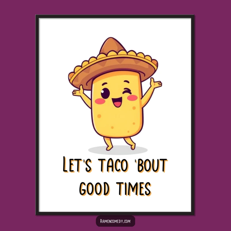 Taco Fiesta Art: Whimsical Free Printable Wall Decor for a Cheerful Vibe