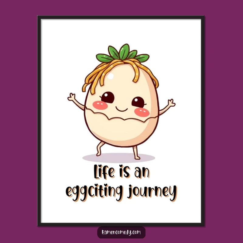 Free Printable Wall Art: Kicking Ramen Egg - Fun Downloadable Decor
