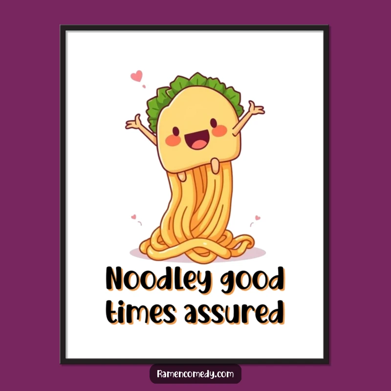 Free Printable Wall Art: Funny Taco Noodle Launch Downloadable Decor, Quirky Food Art