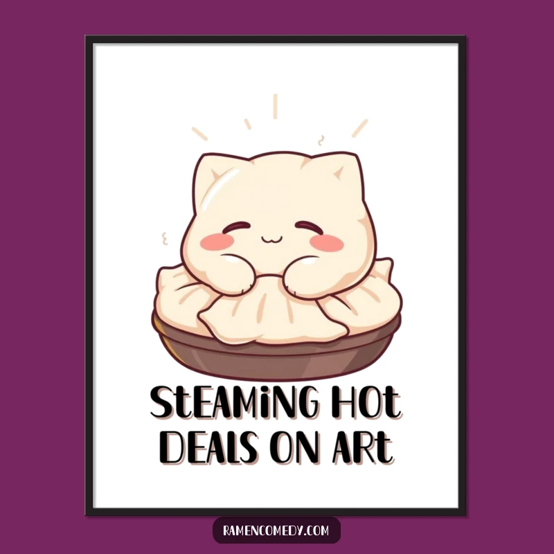 Free Printable Gyoza Wall Art: Cozy Nap Character Downloadable Decor