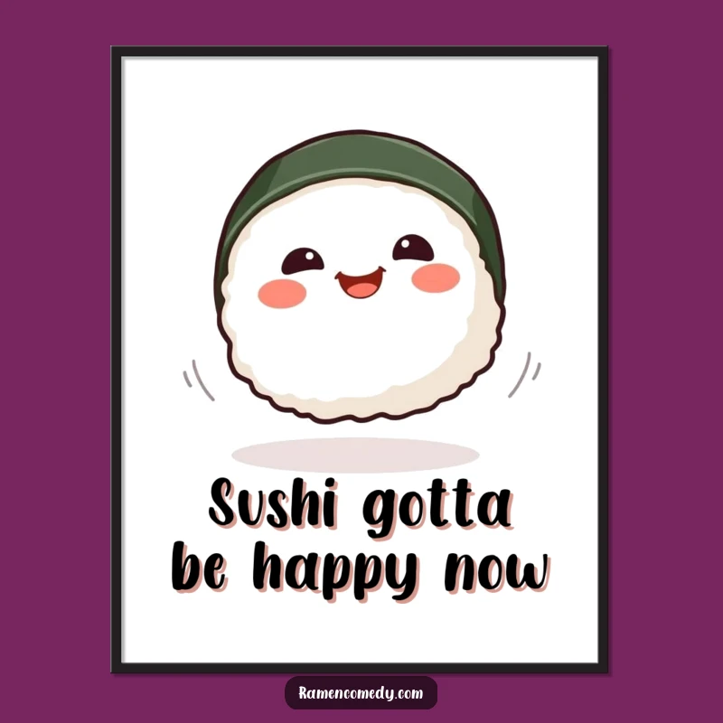 Free Printable Wall Art: Sushi Spinning Fun Digital Art Downloadable Gift