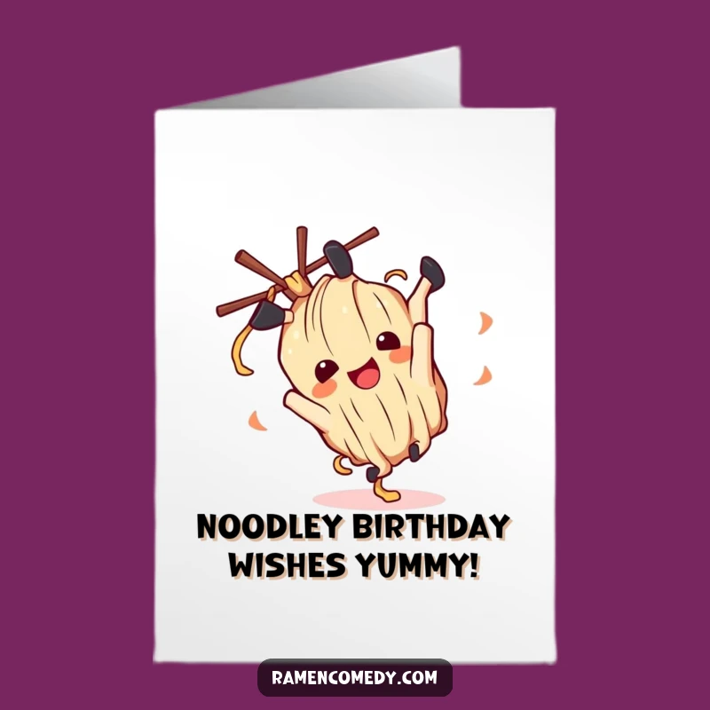 Free Printable Birthday Card: Funny Ramen Noodle Somersault, Hilarious Downloadable Gift!