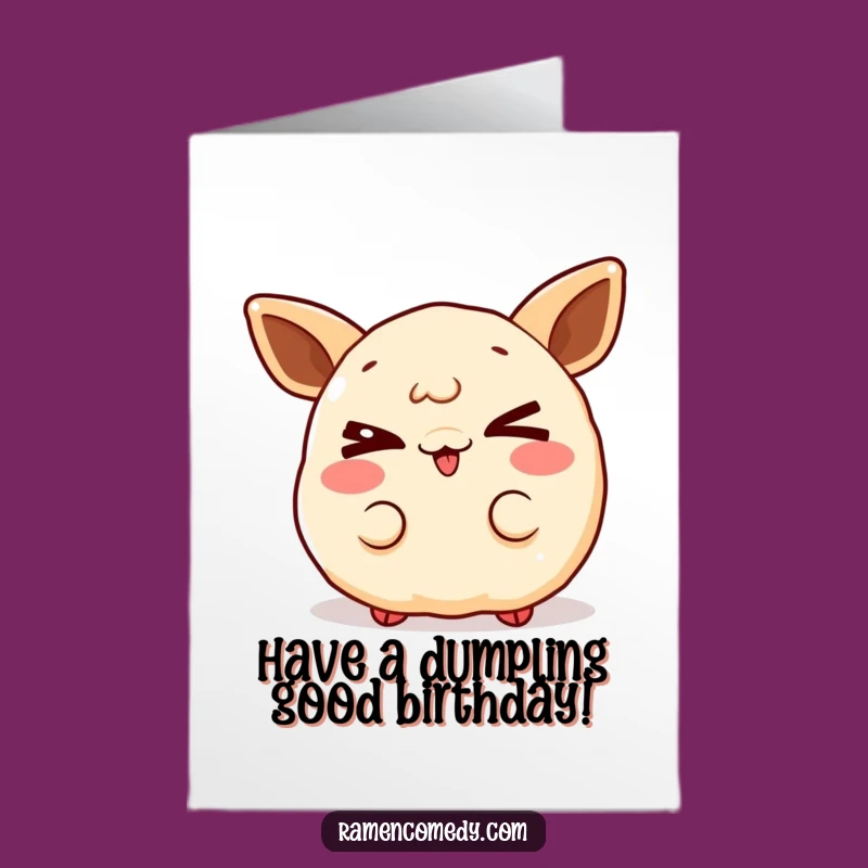 Free Printable Birthday Card: Gleeful Gyoza Wink - Playful Downloadable Gift!