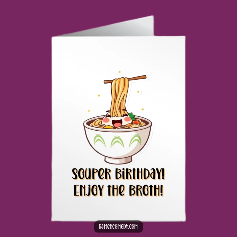 Free Printable Birthday Card: Jumping Ramen Fun - Hilarious Card Downloadable Gift