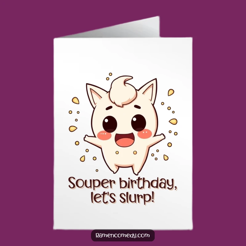 Free Printable Funny Miso Soup Birthday Card - Mischievous Splashing Fun Downloadable Gift