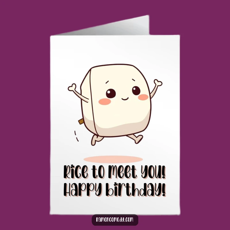Free Printable Funny Onigiri Birthday Card: Happy Leap - Downloadable Joy!