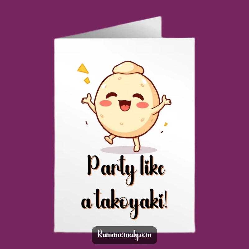 Free Printable Takoyaki Birthday Dance Card - Funny Downloadable Gift for Foodie Fun