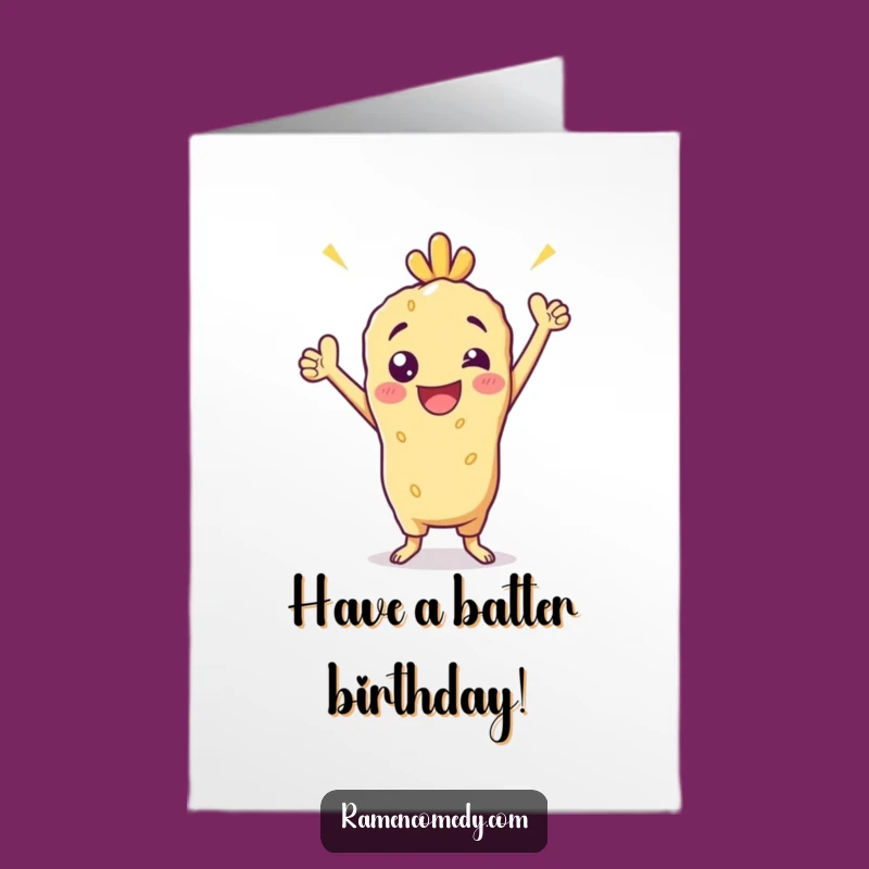 Free Printable Tempura Birthday Card - Funny Downloadable Victory Gift for Food Lovers