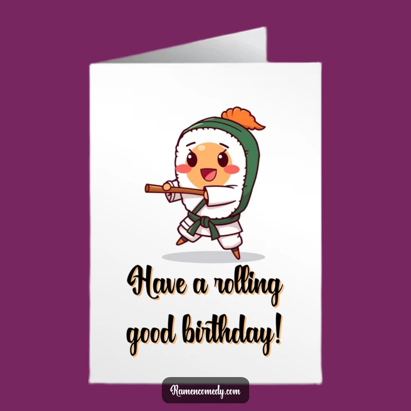 Free Printable Birthday Card: Sushi Karate Chop Funny Birthday Downloadable Gift