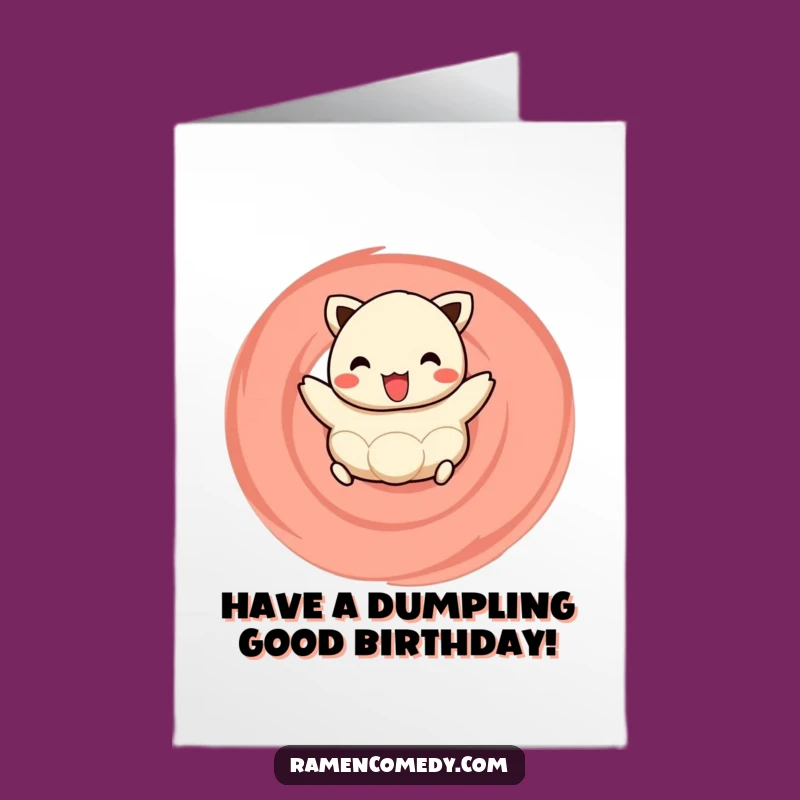 Joyful Free Printable Birthday Card: Hopping Dumpling, Fun Downloadable Gift