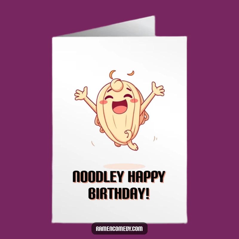 Free Printable Udon Leap Birthday Card - Funny Downloadable Gift for Noodle Lovers