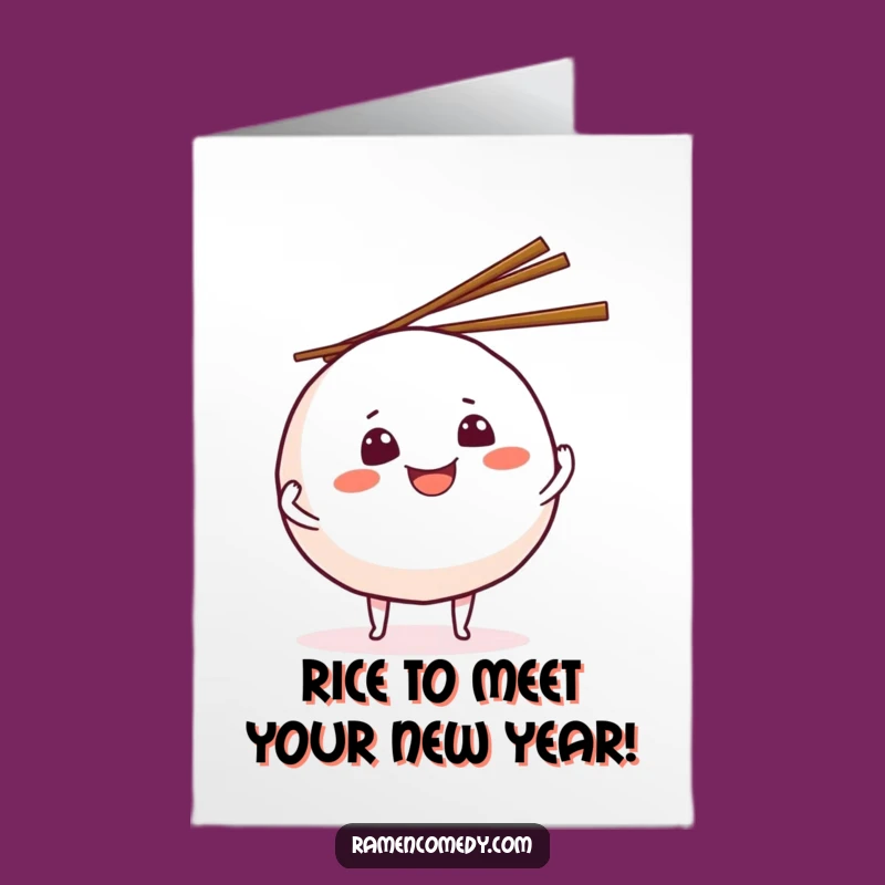 Free Printable Birthday Card: Grinning Onigiri Juggling - Funny Downloadable Gift!