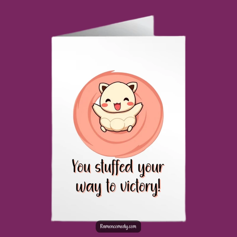 Free Printable Congrats Card: Hopping Dumpling, Energetic Downloadable Gift