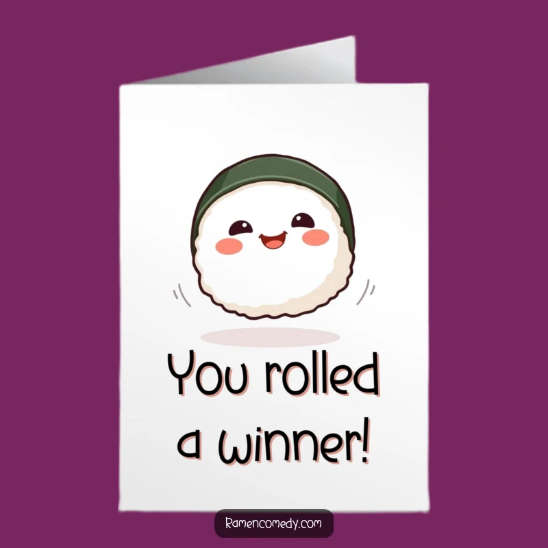 Free Printable Congrats Card: Sushi Spinning Celebration Downloadable Gift