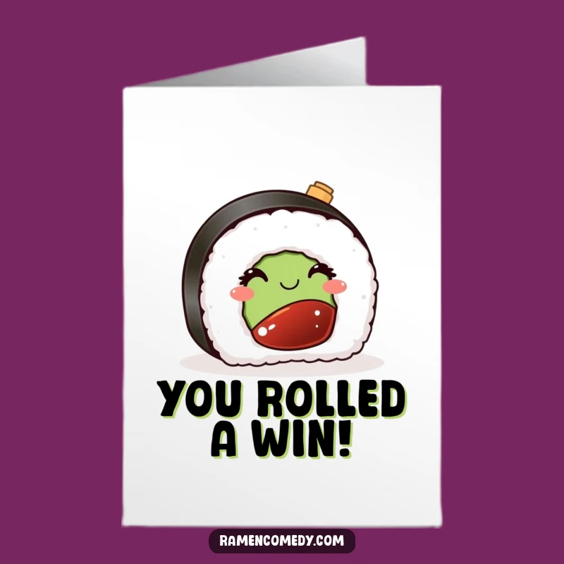 Free Printable Congrats Card: Winking Sushi, Saucy Downloadable Gift