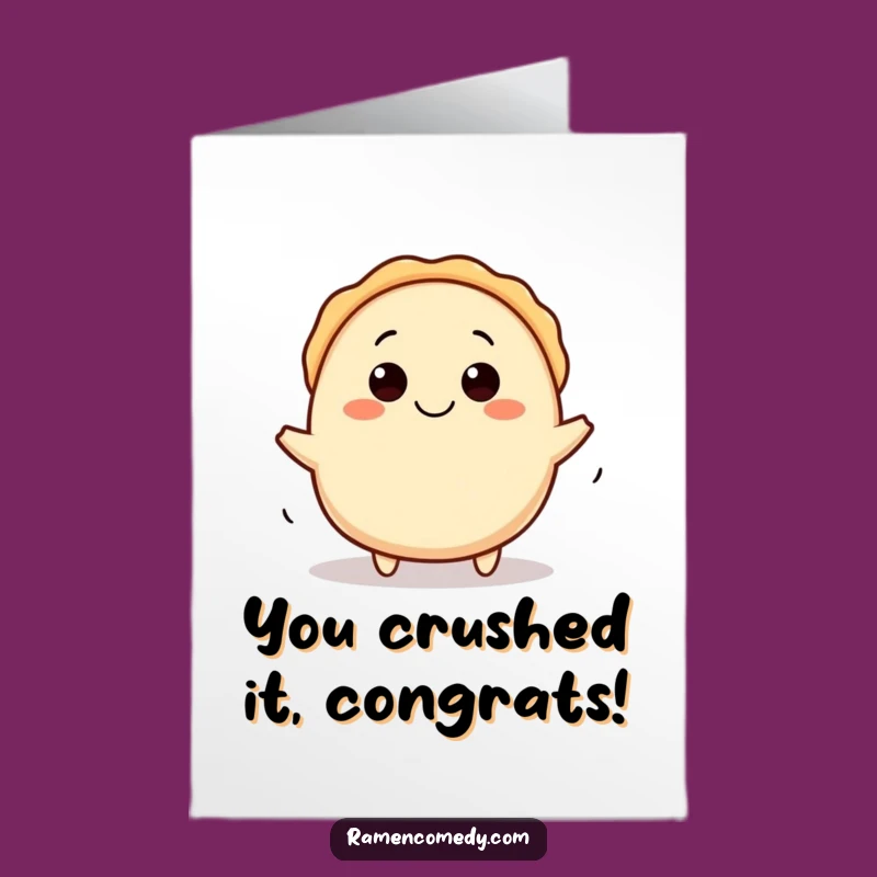 Free Printable Funny Gyoza Congratulations Card - Rolling Dumpling Downloadable Gift