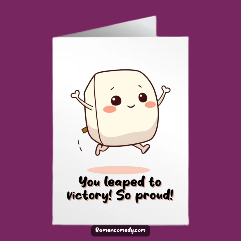 Free Printable Onigiri Congrats Card: Leaping Success - Downloadable Celebration!