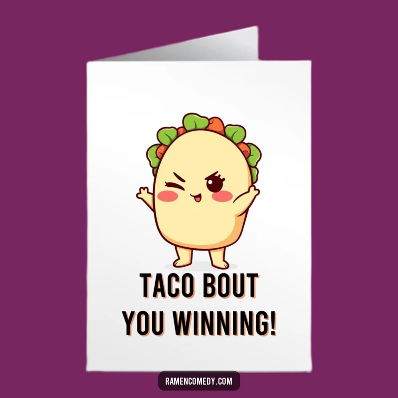 Free Printable Congrats Card: Taco Pose Celebration Downloadable Gift