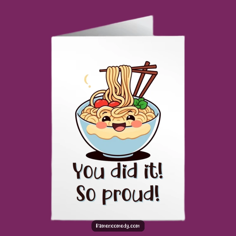 Free Printable Congratulations Card: Happy Noodles, Funny Downloadable Gift for Any Achievement