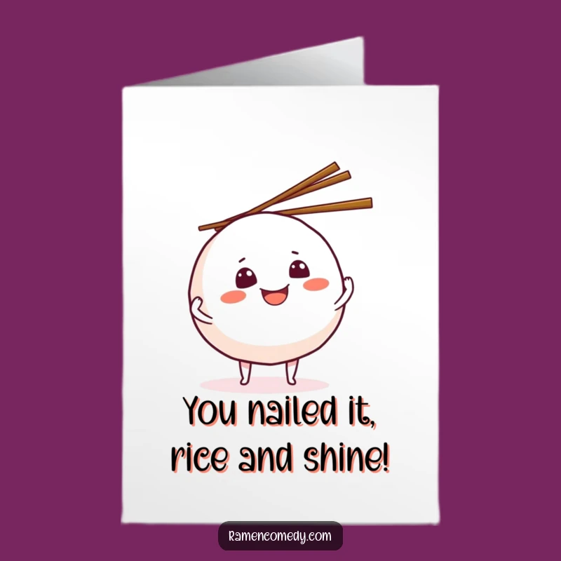 Free Printable Congrats Card: Onigiri Juggling Fun - Celebratory Downloadable Gift!