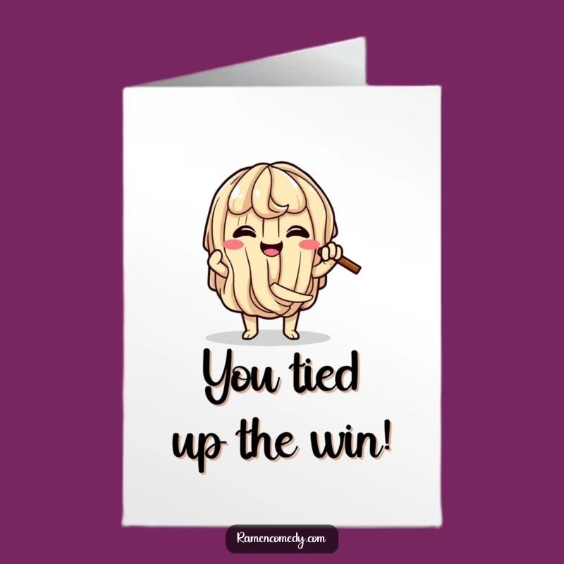 Free Printable Ramen Knot Congrats Card: Tying Up Success with a Funny Downloadable Gift!