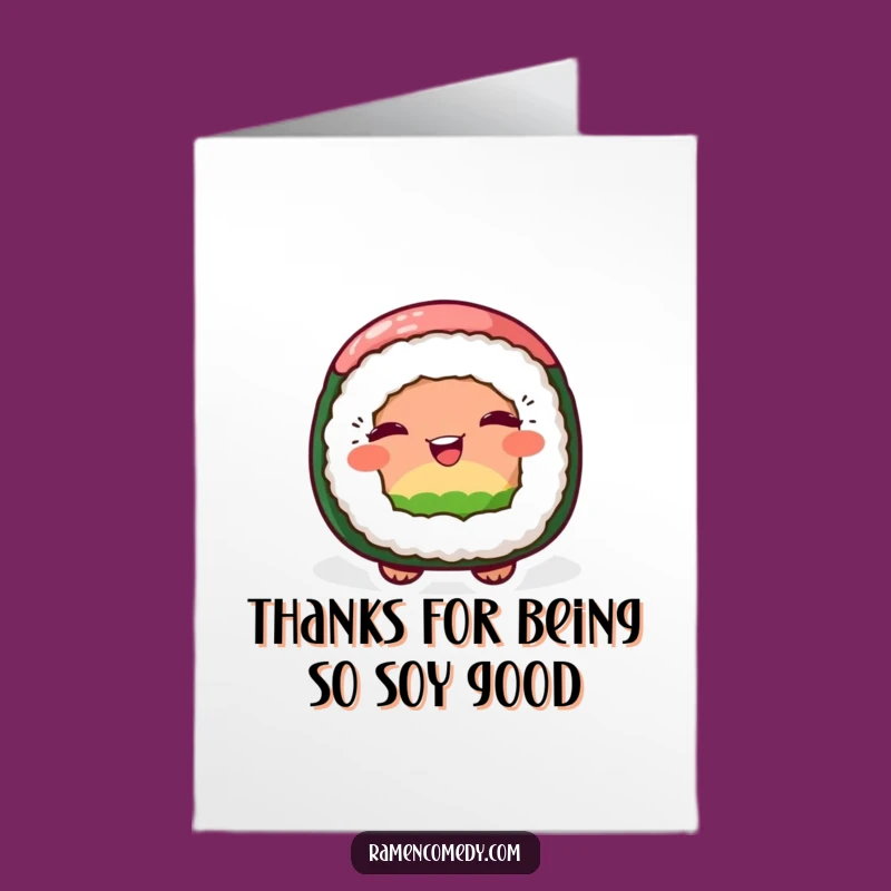Free Printable Sushi Thank You Card: Winking Roll Says Thanks - Print Today!